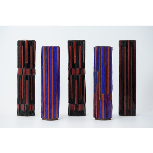 Designer W. Zimmermann Brand Ritter, Großheppach (Germany) Era 1950s / 1960s Material pottery, copper High 2x 27,5 cm und...