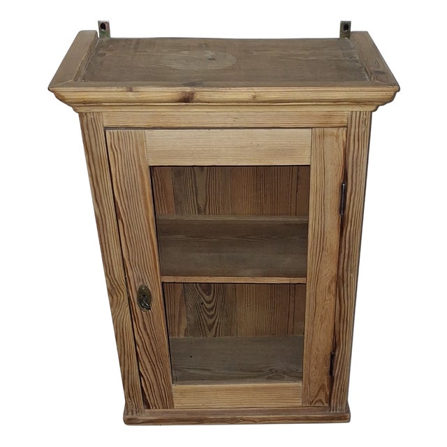 Antique German Spruce Wall Cabinet, 1900s For Sale