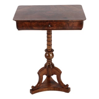 Antique Sewing Table in Walnut, 1830 For Sale