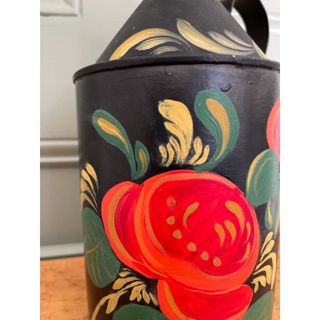 Mid 20th Century Vintage Hand Painted Tole Jug For Sale - Image 5 of 7