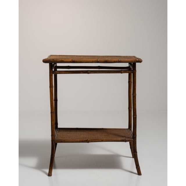 19th Century France Napoleon III Brown Bamboo Side Table For Sale - Image 10 of 13