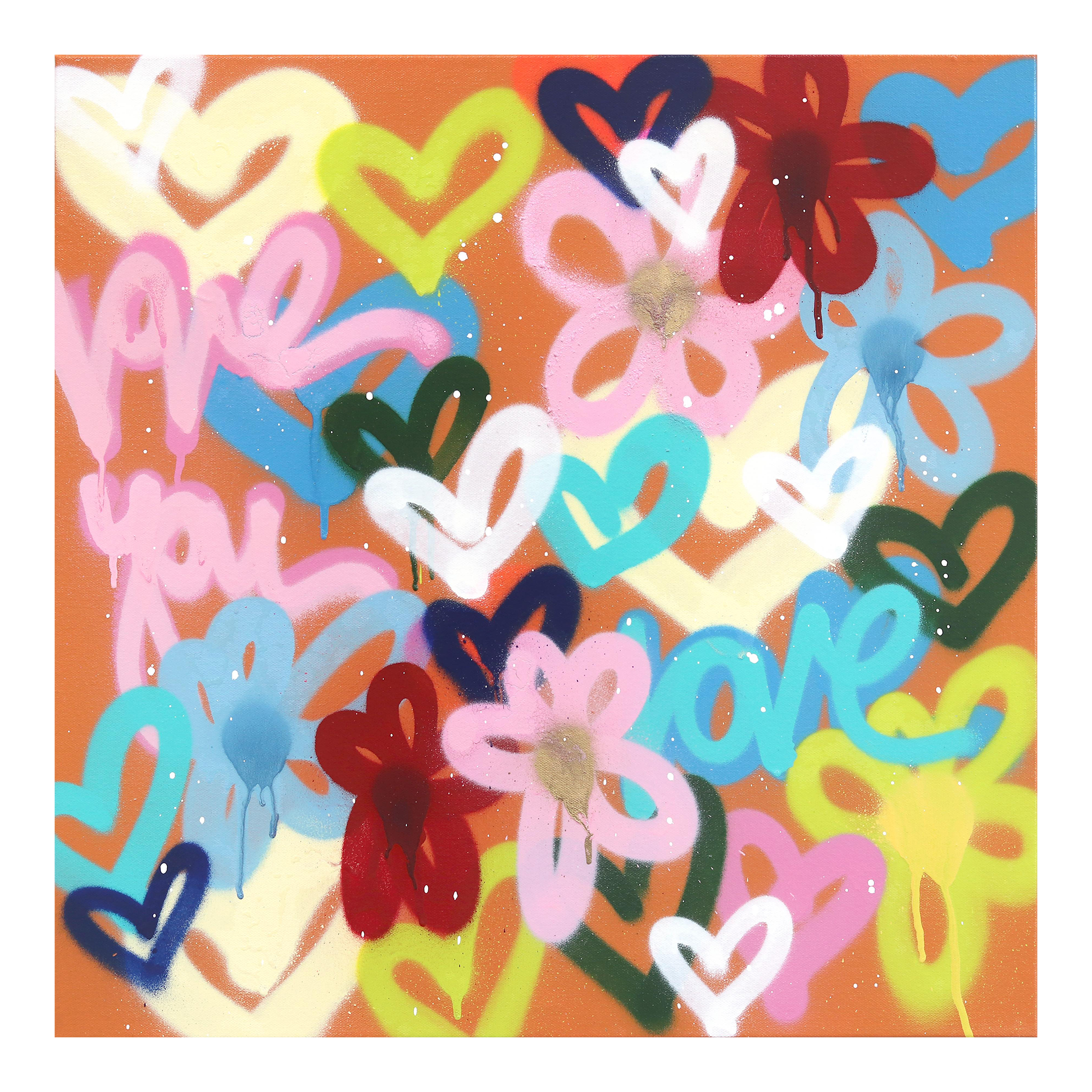 The Sun Shines on Me - Colorful Abstract Heart Graffiti Ortiginal
