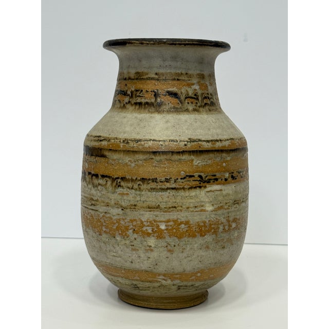 Mid-Century Modern Mid-Century Modern Organic Studio Art Pottery Vase, Signed For Sale - Image 3 of 7