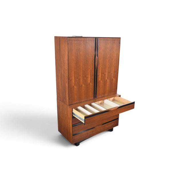Mid 20th Century John Kapel Tall Dresser / Wardrobe in Walnut For Sale - Image 9 of 14