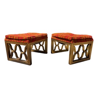 Fabulous Pair of Drexel Ottomans, Stools, Hollywood Regency, Mid Century Modern For Sale
