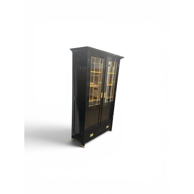 Art Nouveau Black Bookcase, 1910s For Sale - Image 5 of 5