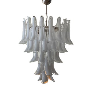 Vintage White Murano Chandelier For Sale