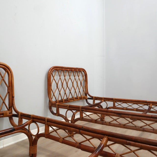 Mid-Century Italian Rattan Malacca Daybeds by Franca Helg, 1950s, Set of 2 For Sale - Image 6 of 13