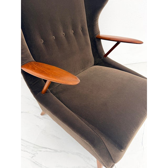 1950s Model Vp 37 Oak and Teak Lounge Chair by Georg Thams, Denmark 1950's For Sale - Image 5 of 13