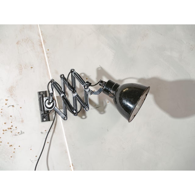 Metal Black Scissor Lamp from Elektroinstala Decín, 1950s For Sale - Image 7 of 18