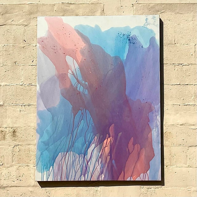 Abstract Vintage Monumental Boho Signed Original Abstract Oil Painting For Sale - Image 3 of 9