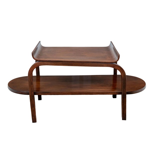 A fabulous rare accent table attributed to&nbsp;Thonet-Mundus with an eye-catching blend of art deco and mid-century...