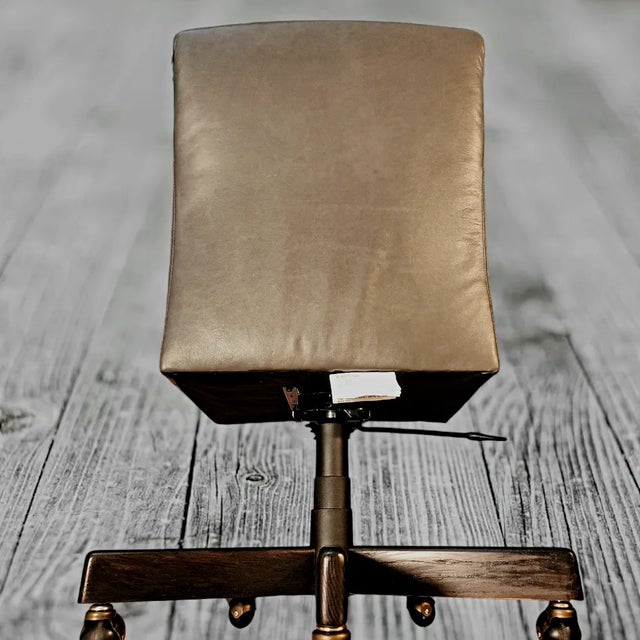 Lee Industries Custom Made Noble Rock Leather 5401-01dc Rolling Desk Chair For Sale In New York - Image 6 of 12