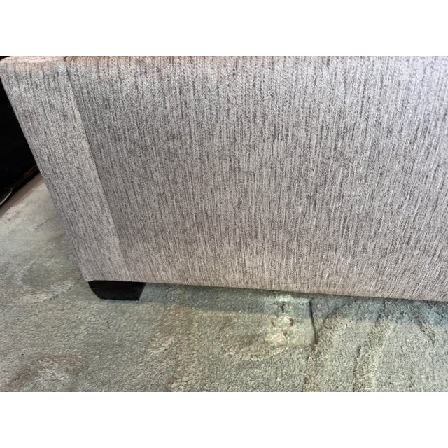 Bernhardt Furniture Taupe Custom Upholstered Tufted Bedframe For Sale - Image 9 of 9