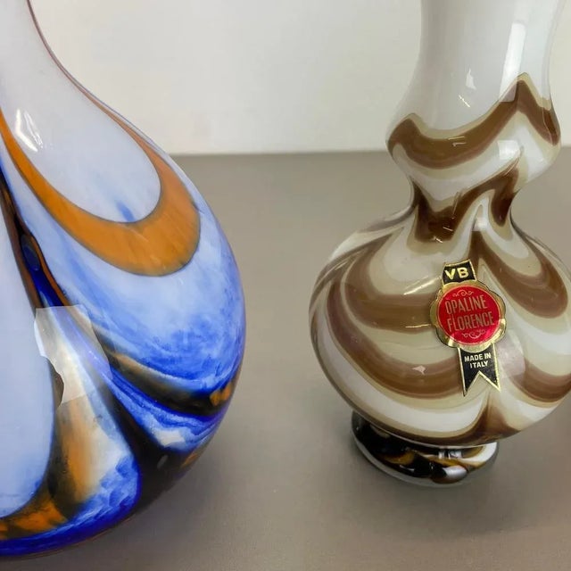 Vintage Italian Pop Art Multicolor Opaline Florence Vases, 1970s, Set of 4 For Sale - Image 8 of 18