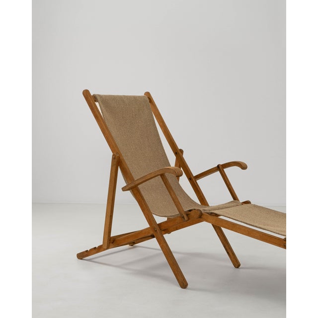Wood 1960s French Folding Chaise Lounge Chair For Sale - Image 7 of 18
