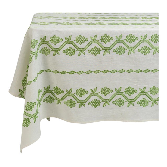 Sharland England Napa Tablecloth, Green For Sale