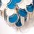 Glass Modernist Four-Tier White & Cerulean Murano Glass Disc Chandelier For Sale - Image 7 of 12