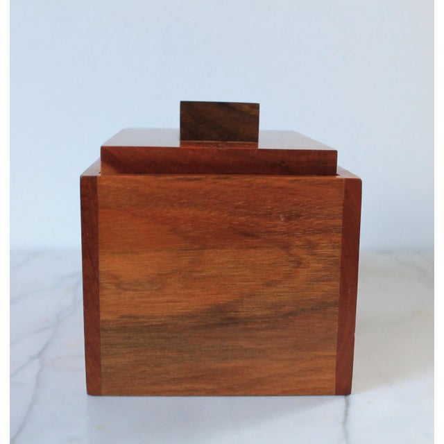 Wood Vintage Wood Inlay Sunrise Keepsake Lidded Trinket Box For Sale - Image 7 of 14
