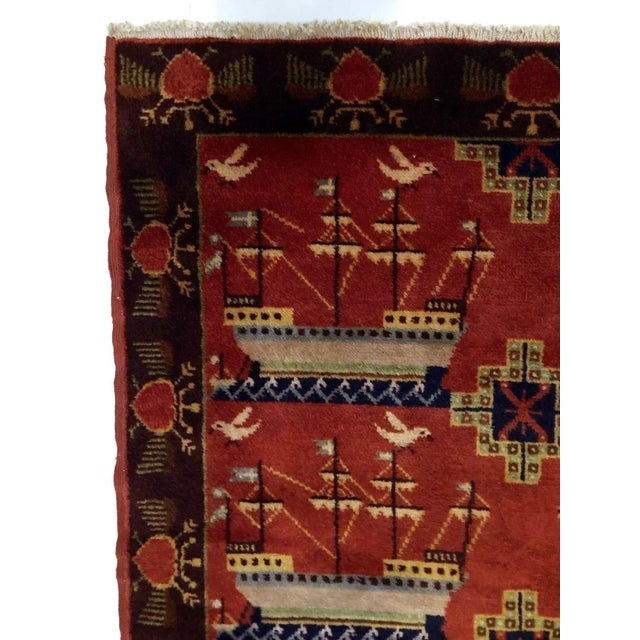 Scandinavian Double Sided Rug with Ships and Seagulls, 1934 For Sale - Image 12 of 16