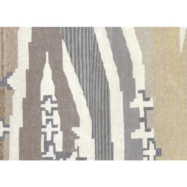 Contemporary Egyptian Kilim in Scandinavian Design. Hand woven in a Scandinavian design with wool on cotton foundation in...
