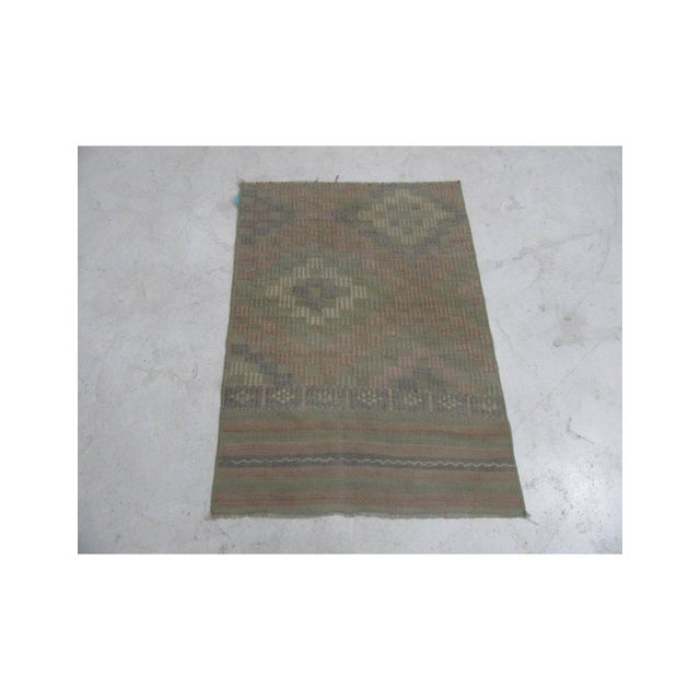 Handwoven Vintage decorative mini wool rug fragment. Approximatelly 45-55 years old. In very good condition. Rare find,...