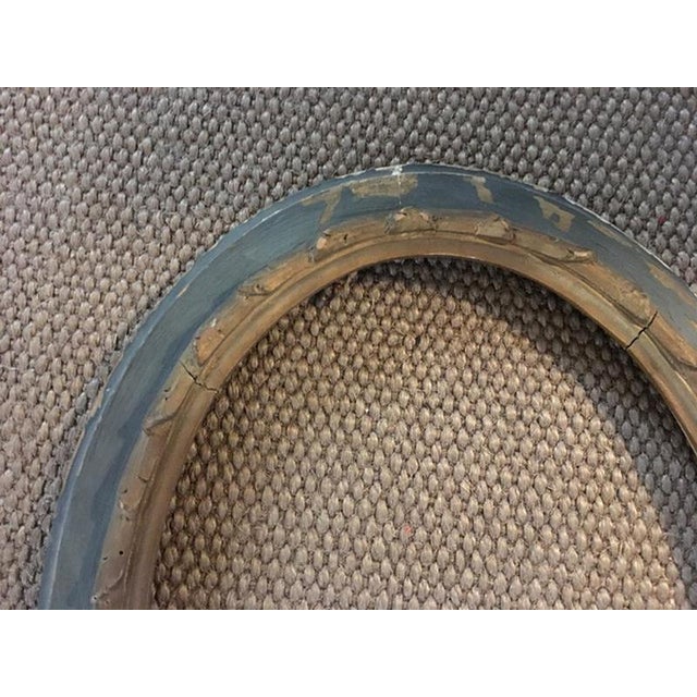 Early 19th Century Neoclassical Handmade Oval Grey and Gold Wood Frame, Italy For Sale - Image 15 of 18