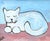 Farmhouse Folk Art White Kitten Cat Portrait Painting Including the Antiqued Gold Wood Frame For Sale - Image 3 of 5
