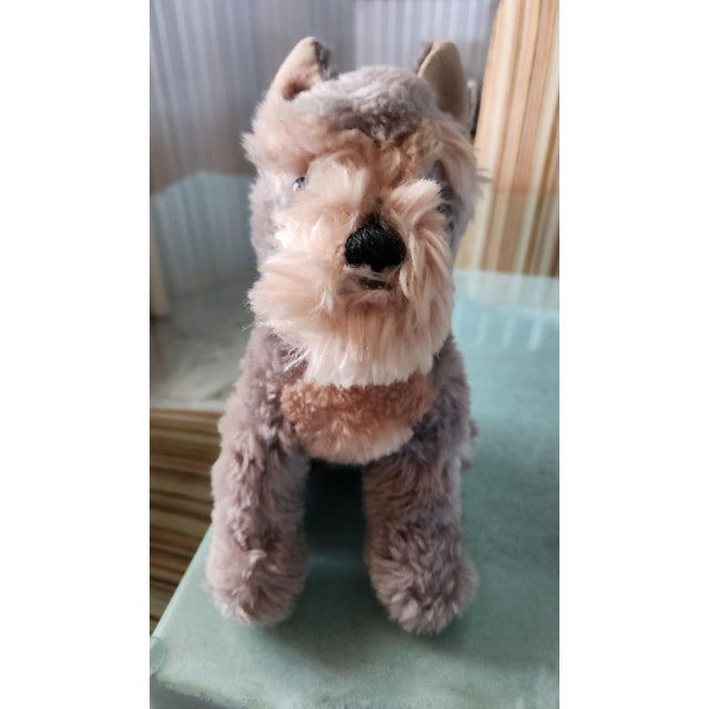 Mid-Century Modern Early 1960s Mohair Plush Toy Schnauzer by Steiff Pristine Red Collar For Sale - Image 3 of 5