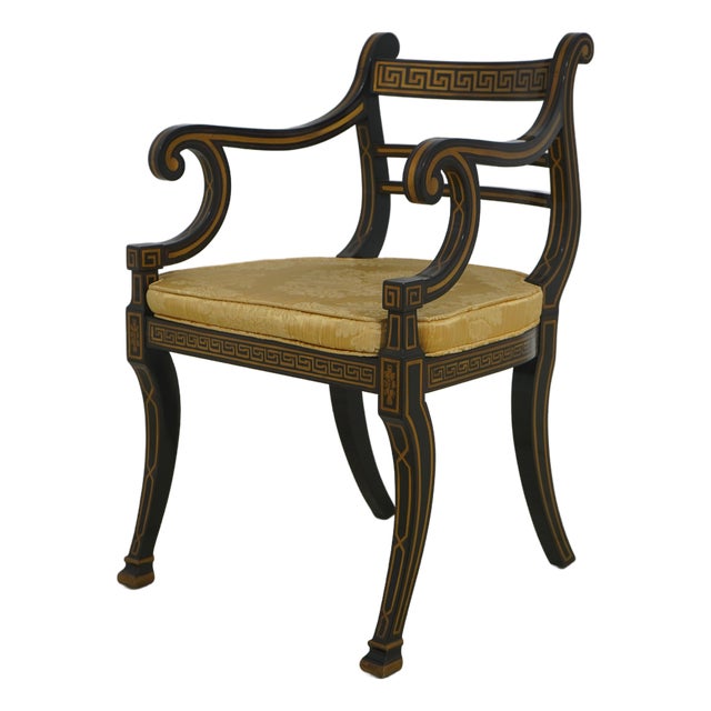 Quality Regency Style Black & Gold Finish Chair For Sale