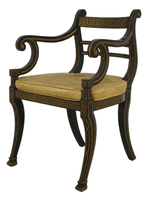 Quality Regency Style Black & Gold Finish Chair