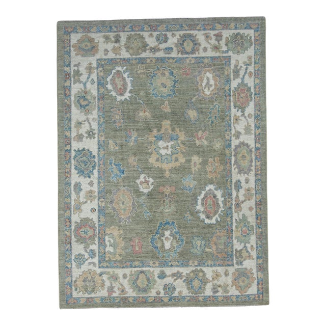 Turkish Oushak Rug 5'1" x 7' #17894 For Sale