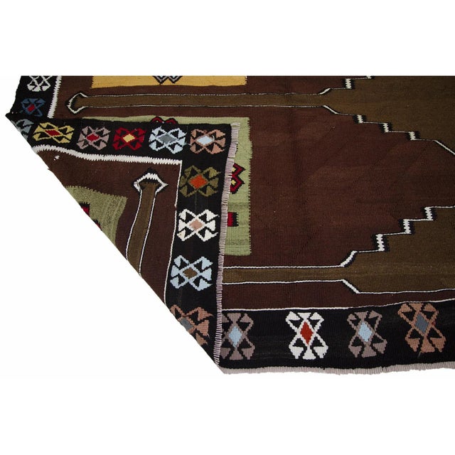 Mid 20th Century Vintage Turkish Kars Kilim Rug For Sale - Image 5 of 7