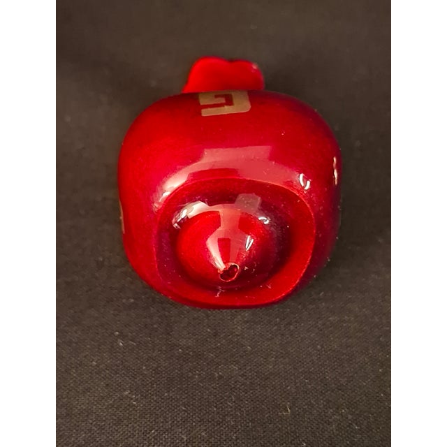 1990s Modern Enamel Pomegranate Dreidel Sevivon Solid Metal Gilt Hebrew Letters Base Stand For Sale In Boston - Image 6 of 14