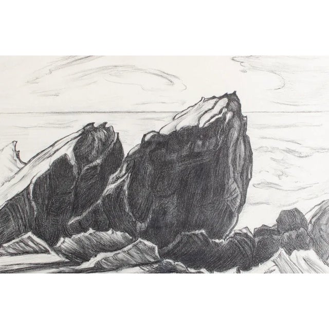 Original dramatic etching titled "Maine Coast" by American artist Adele Watson, modernist painter & muralist 1873 – 1947....