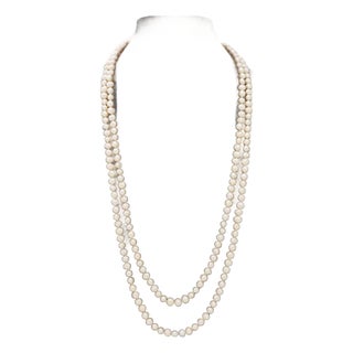 Cultured Drop Pearl Long Necklace For Sale