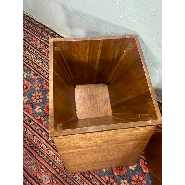 Mid-Century Modern Pair of Vintage Mahogany Storage Side Tables For Sale - Image 3 of 7