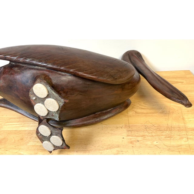 Monumental Art Moderne Bronze Pelican Sculpture, USA, Circa 1940s For Sale - Image 9 of 18
