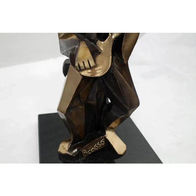 Mid-Century Modern Picasso Bronze Guitarist Sculpture For Sale - Image 6 of 10