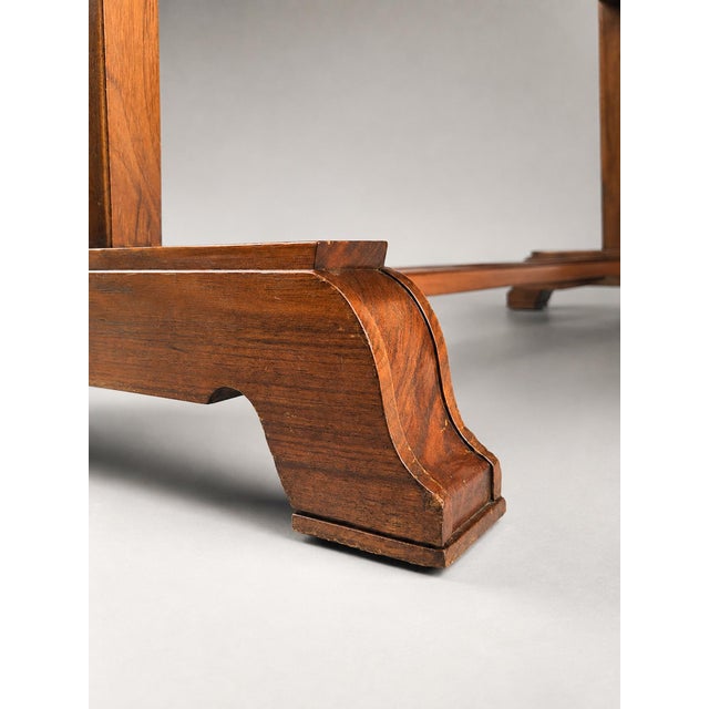 Brown Swedish Grace Mahogany and Birch Burl Marquetry Dining Table, Sweden, 1930s For Sale - Image 8 of 9