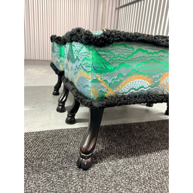 Pair of Gucci Tiger Jacquard Stools For Sale In Washington DC - Image 6 of 11
