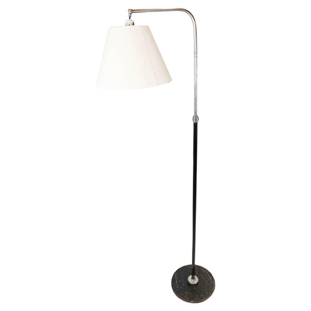 Floor Lamp of Chrome and Black Painted Metal, 1970s For Sale