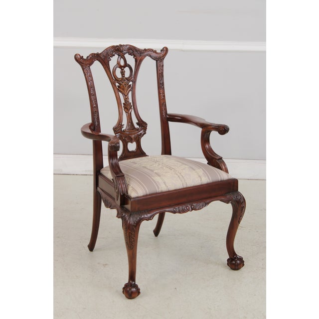 Age: Approx: 10 Years Old Details: Solid Mahogany Nice Carved Details High Quality Construction 18 C. Design Chippendale...