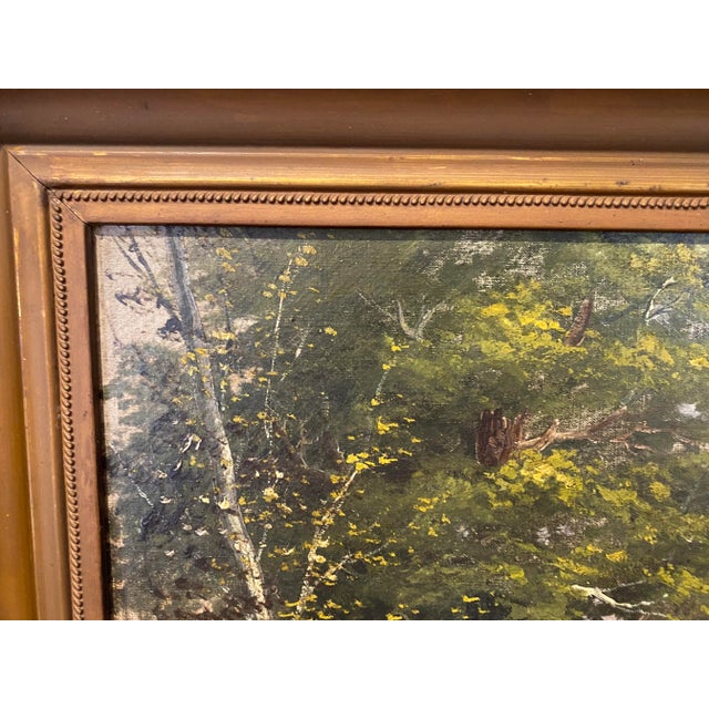 Antique Signed Oil on Canvas Painting For Sale - Image 9 of 13