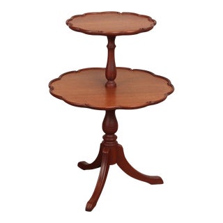 Georgian Style 1940's Mahogany Two-Tier Dumbwaiter Table For Sale