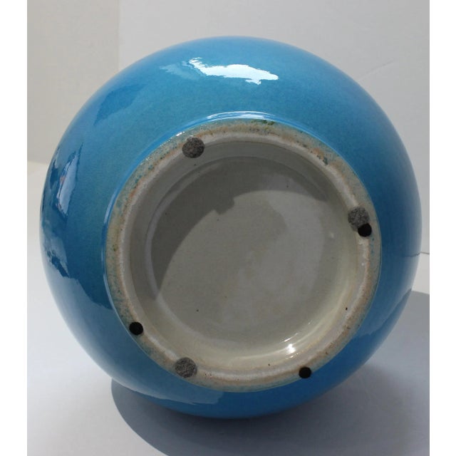 Turquoise Double Gourd Vase 2ft High Turquoise For Sale - Image 8 of 13