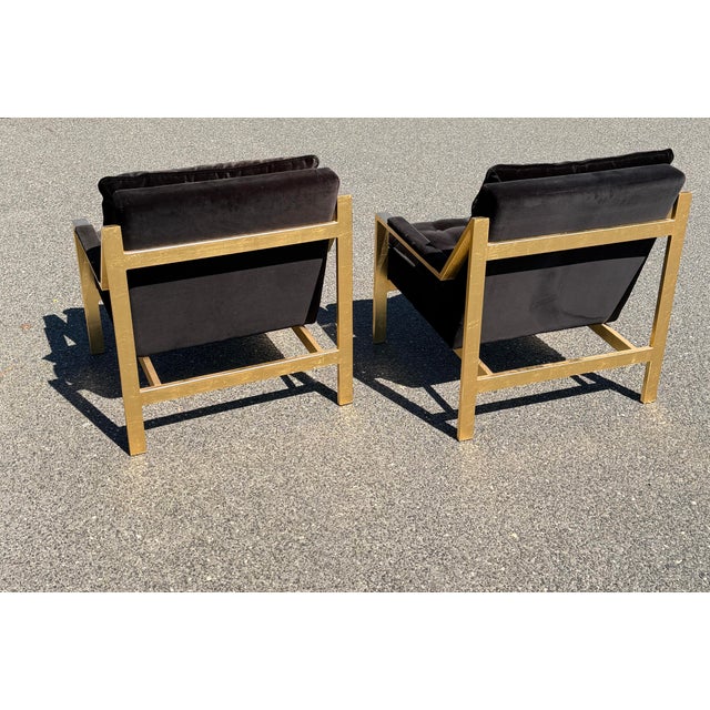 1990s Worlds Away Cameron G Flat Bar Lounge Chair Pair For Sale - Image 5 of 10