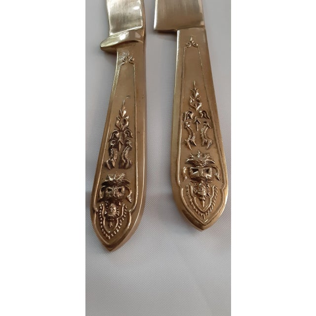 Brass 1960s Vintage Solid Bronze Thai Siam Buddha Hand Cast Flatware Set - 85 Pieces For Sale - Image 8 of 12