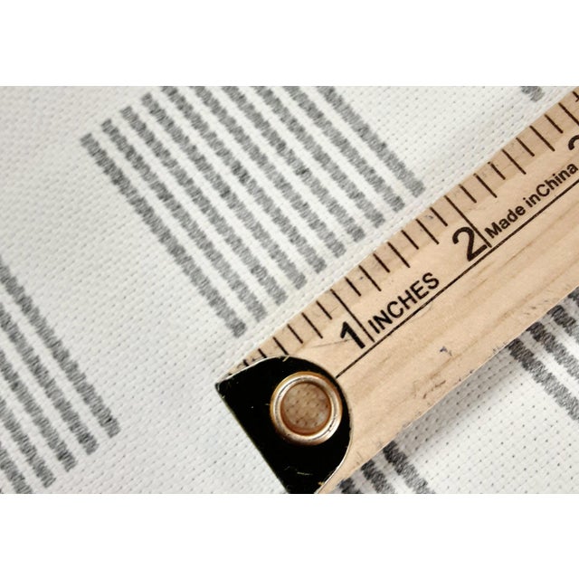 Contemporary Designer Indoor Outdoor Off White Grey Geometric Upholstery For Sale - Image 3 of 4