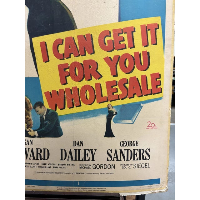 Original 1951 This Is My Affair, "I Can Get It for You Wholesale" 20th Century Fox Vintage Poster For Sale In Los Angeles - Image 6 of 11